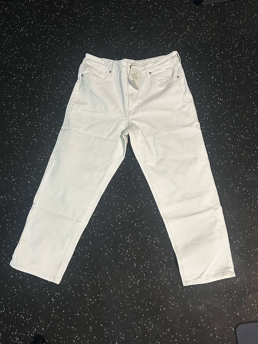 H&M Women's White Straight-Leg Jeans